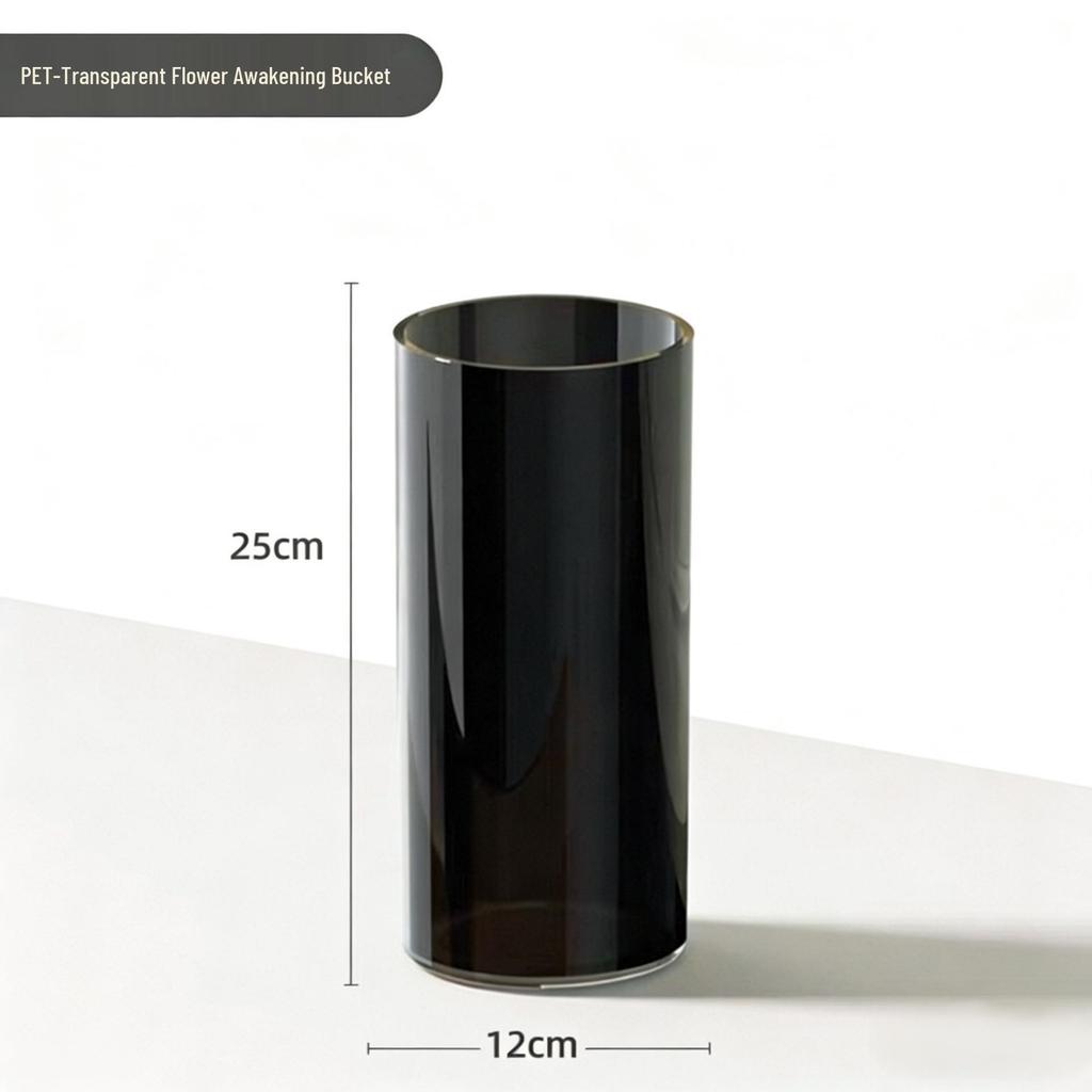 Acrylic Transparent Vase for Flower Arrangements and Lucky Bamboo - Large Straight Cylinder Design