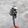 Men's Retro Stainless Steel Skull Axe Pendant Necklace