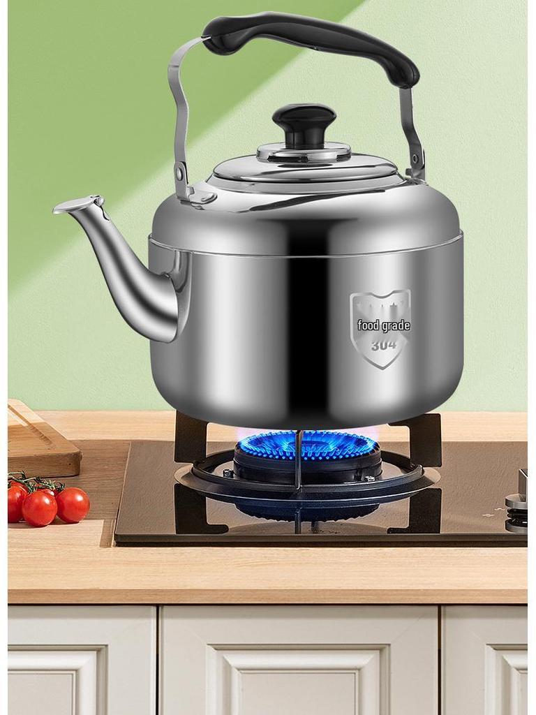 Large Capacity Stainless Steel Whistling Kettle - Thickened for Household or Commercial Use On Gas Stoves