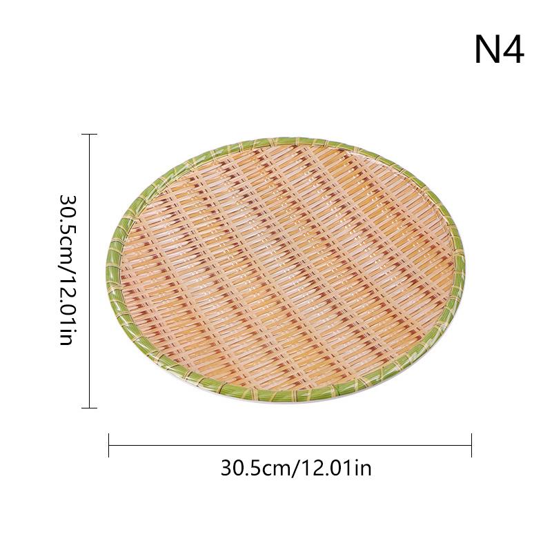Bamboo Weaving Hot Pot Vegetable Plate Multiple Styles Melamine Barbecue Plate Green Serving Plate Restaurant