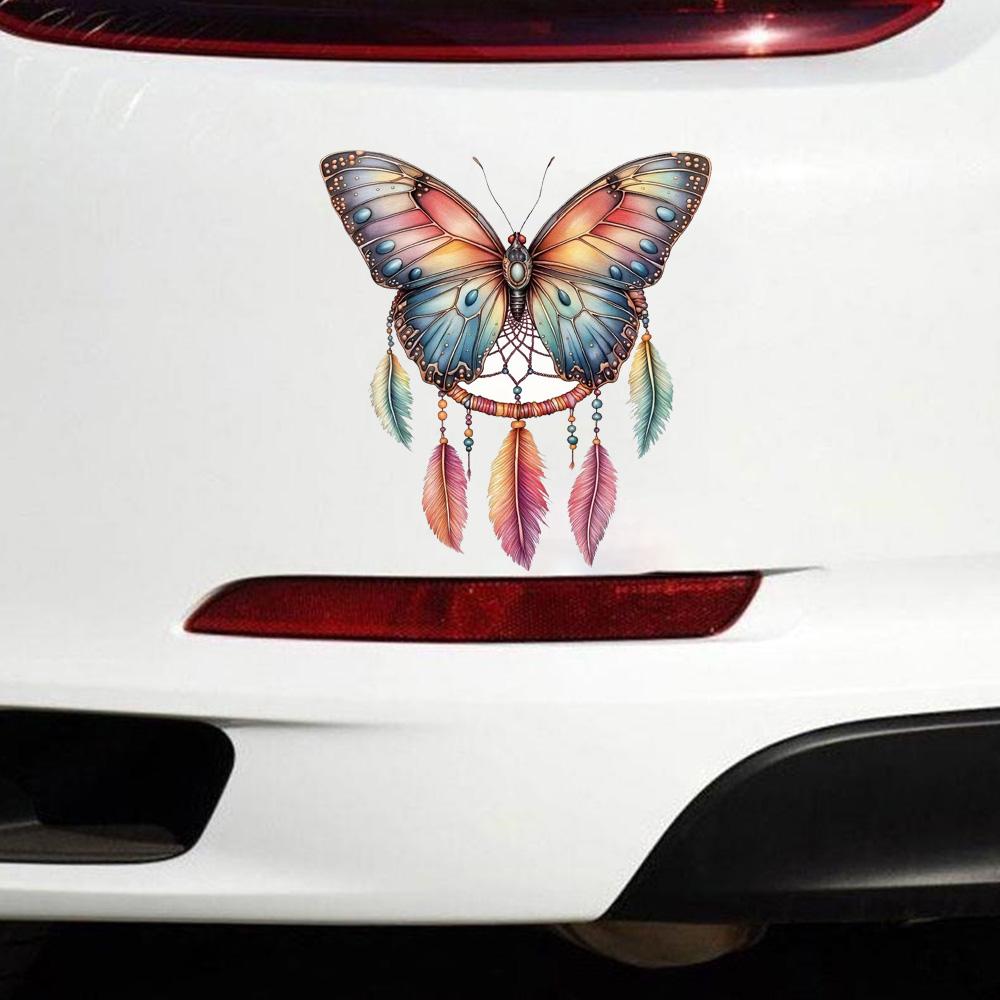 QT2489#15cm Fantasy Butterfly Dreamcatcher Decals, Waterproof Vinyl Stickers for Car, Laptop,Glass Surface