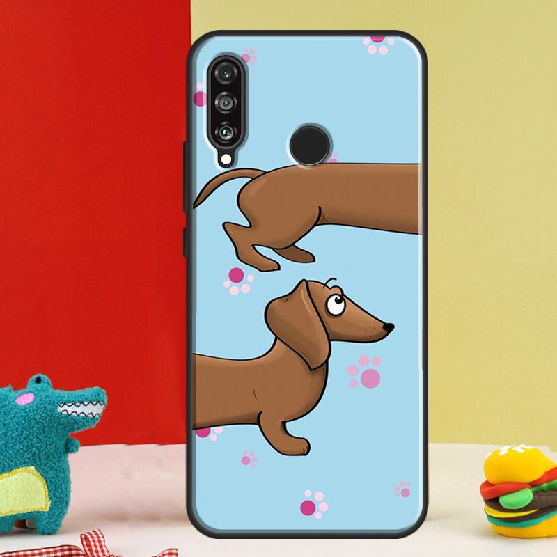 Cartoon Dachshund Dog For Huawei P30 Pro P60 P50 P20 P40 P Smart Nova 9 5T Honor Magic 5 Lite X8 X9 a 50 70 Case