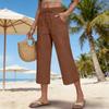 Womens Palazzo Pants Summer Casual Flowy Wide Leg Trousers Beach Travel Vacation Outfits