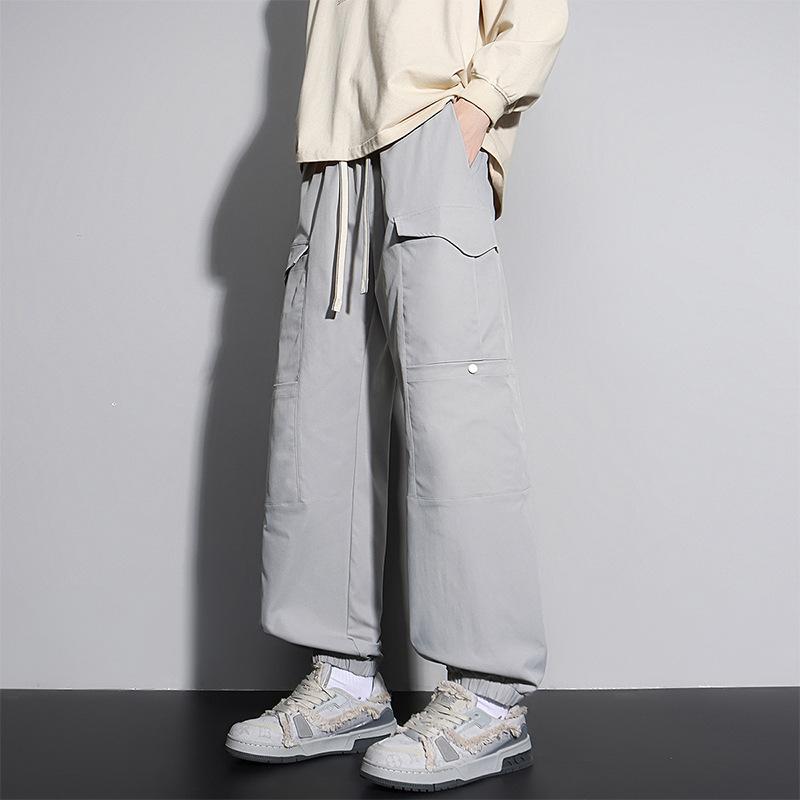 

Мужской комбинезон весна и осень новый свободный леггинсы брюки брюки парашютиста молодежные универсальные повседневные брюки 8XL