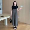 Summer 2026 Maternity Overalls Set: Wide-leg Zipper Overalls + Ice Silk Layer Top