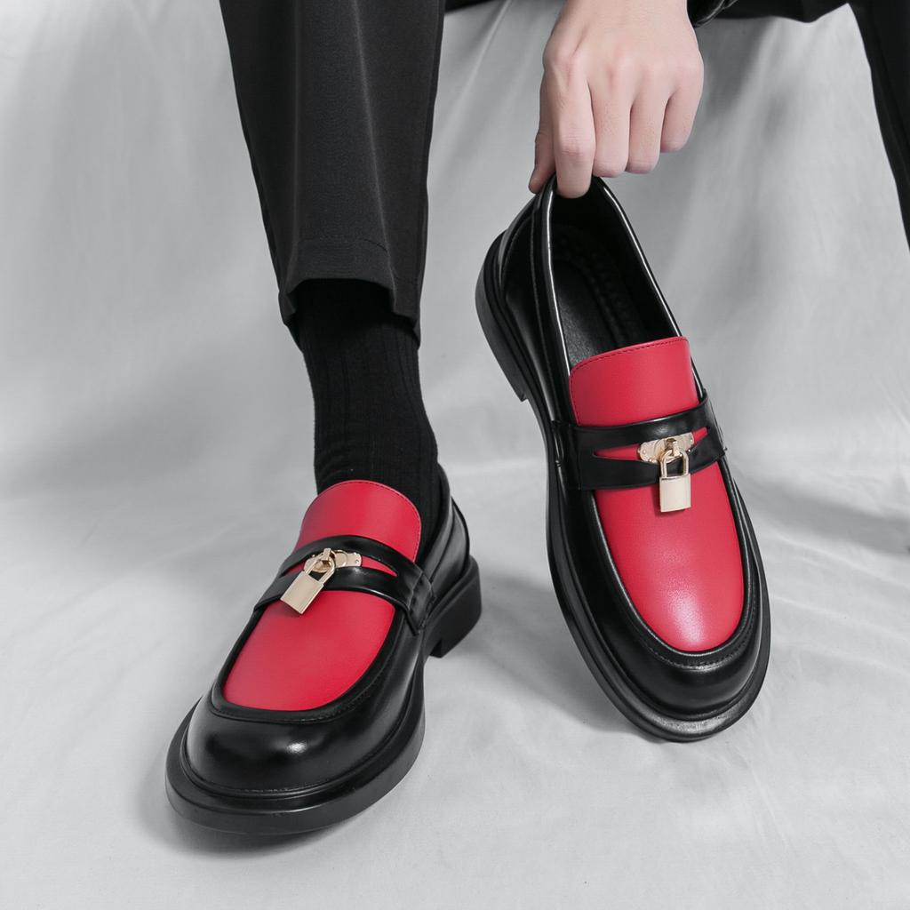 Men Loafers Black Office Shoes Formal Business Red Wedding Dress Prom Blazers White Tuxedo Party Shoes Large Size