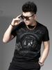 European Style Heavy-Duty Printed Rhinestone Short-Sleeve T-Shirt for Men 2025 New Summer Trendy Half-Sleeve Men's Top