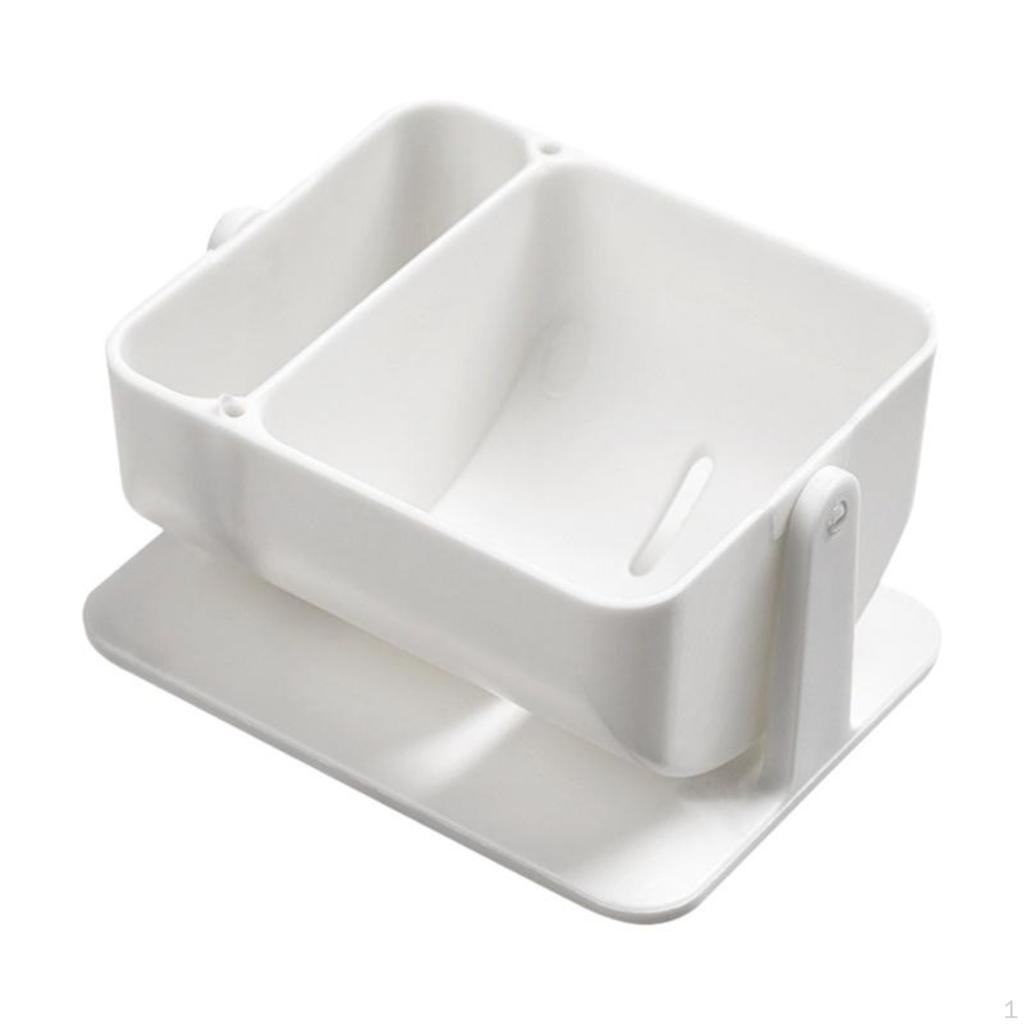 Rotating Makeup Sponge Holder, Breathable Organizer and Storage Box for Bathroom Vanity White 1