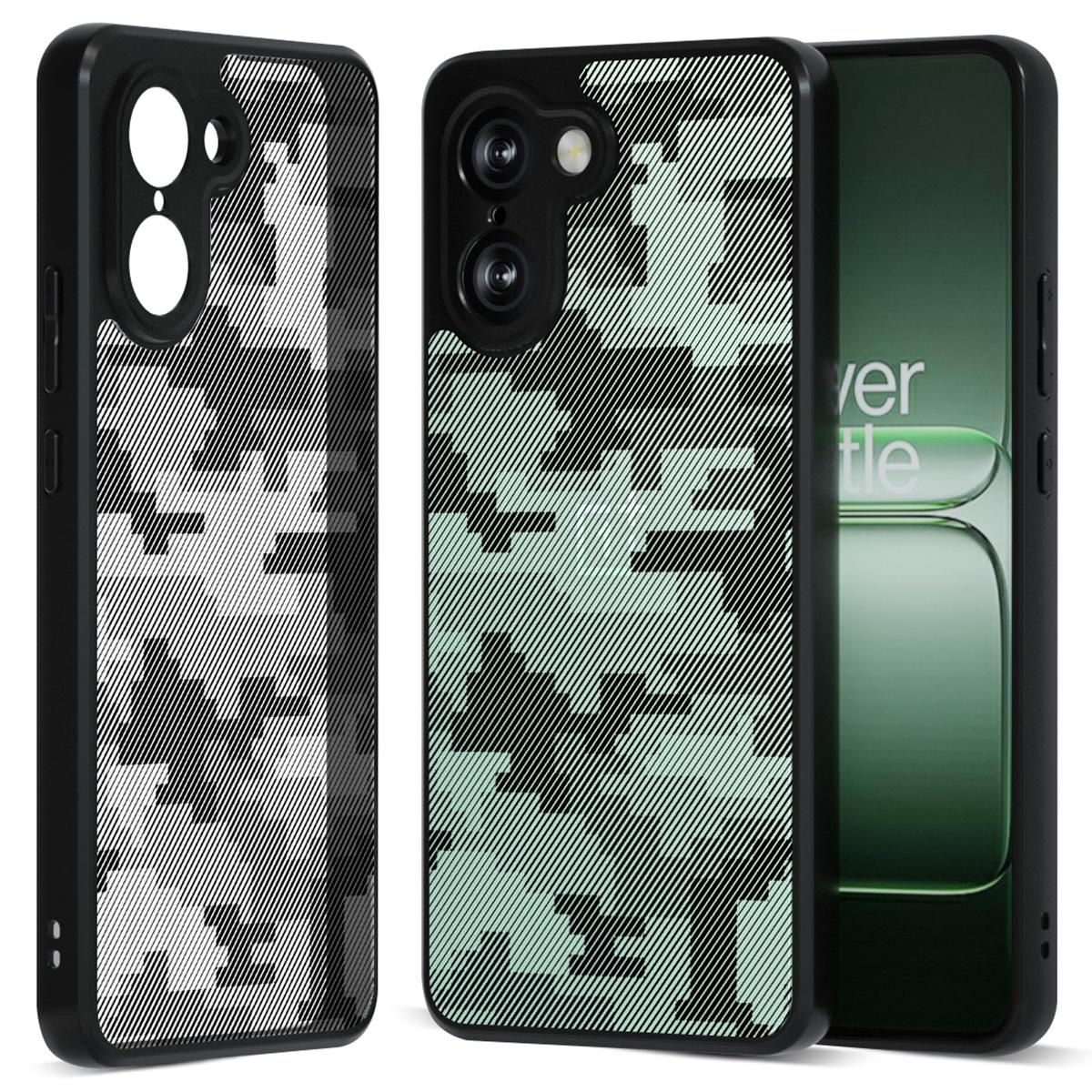 

IBMRS For OnePlus Ace 5 Racing 5G Case Soft TPU Frame Hard PC Back Anti-Fall Phone Cover Grid Camouflage