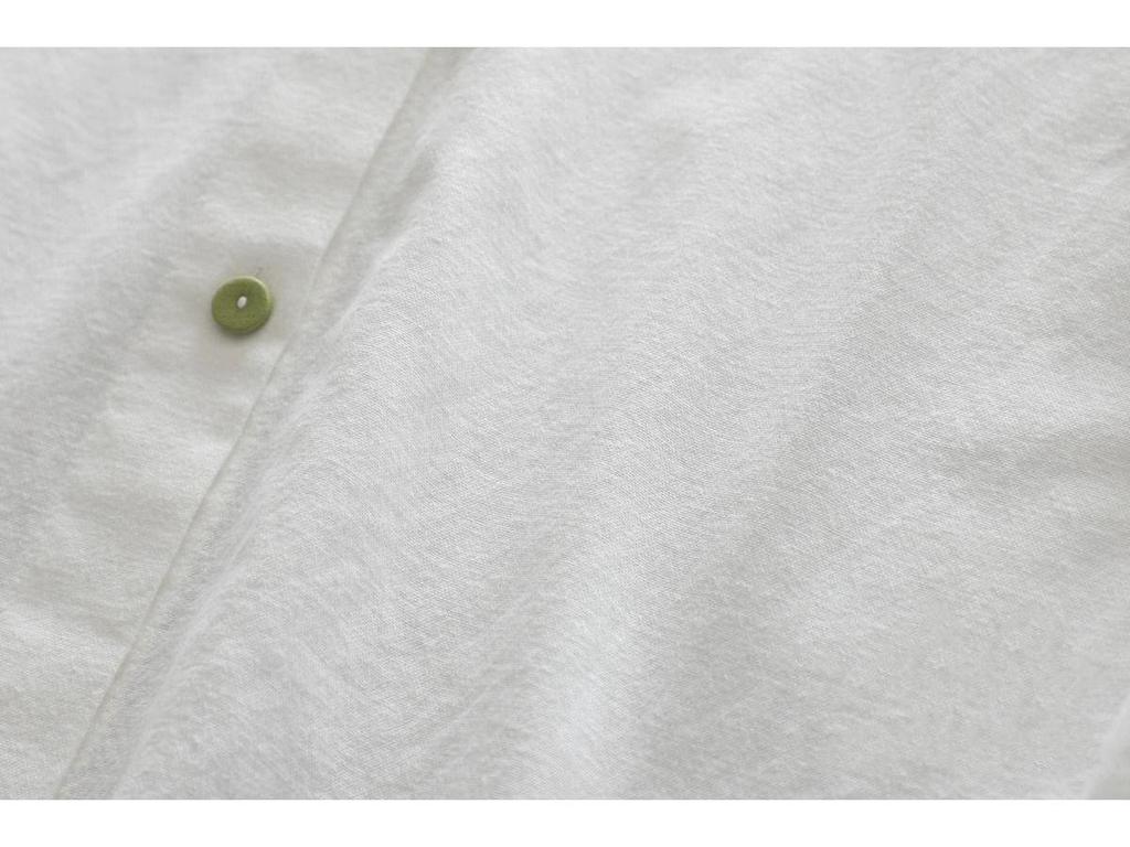 Women's Spring Embroidered Rabbit Radish White Blouse with Long Sleeves