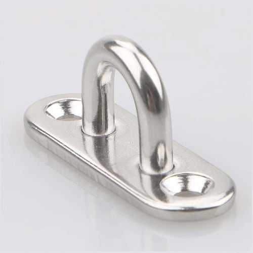 YFFSFDC Rectangular Pad Eyes, 10-Piece Set with 20 Screws, Eye Plate, Stainless Steel Loop, 304 Stainless Steel, M5, Ceiling Hook, U-Shaped, Fixing Ha