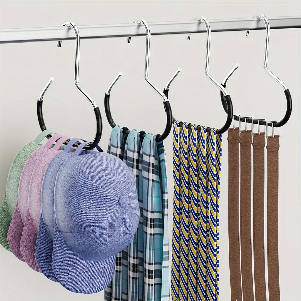 1pcs Stylish Metal Hat Storage Organizer, Versatile Storage Solution for Baseball Caps, Scarves, Belts Wardrobe Hanger