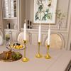Set of 3 Vintage Elegant Metal and Aluminum Tabletop Candle Holders, Suitable for Wedding Anniversary, Home and Hotel Decoration