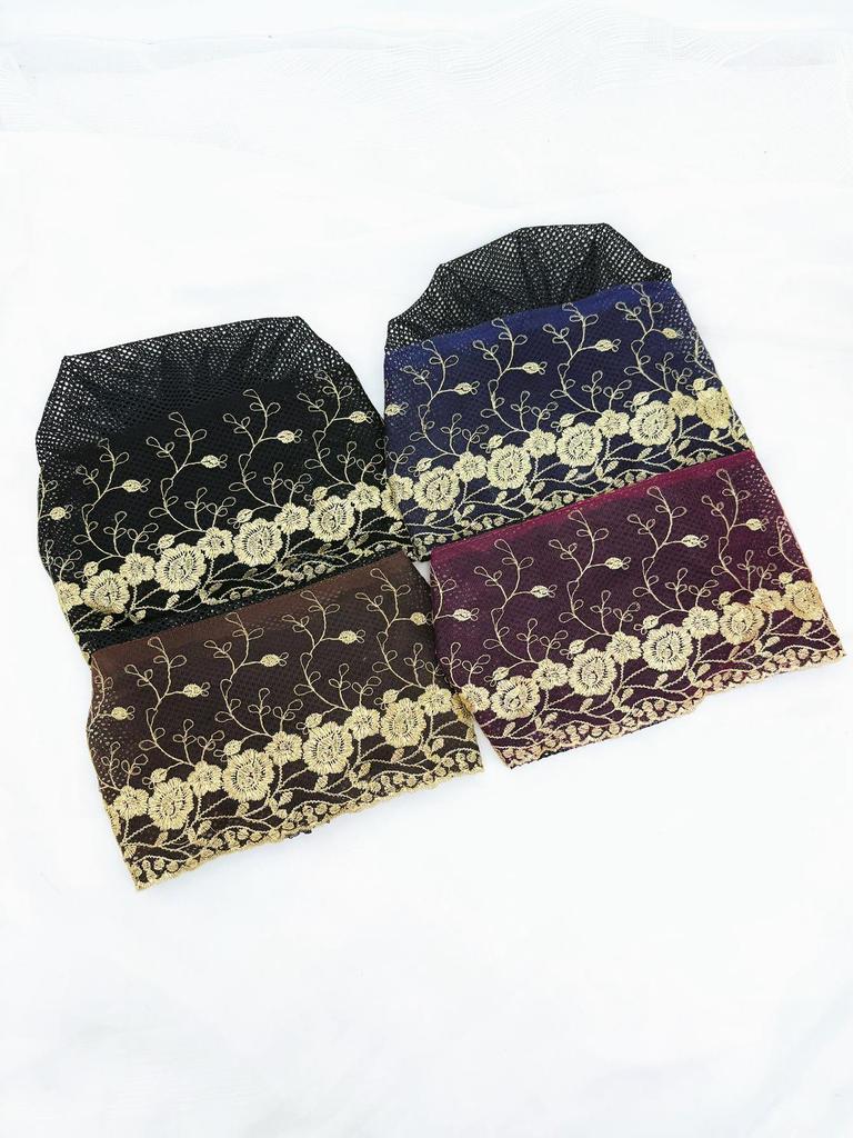 Elegant Mesh Embroidery Cap - Stylish, Breathable Head Wrap for Women, 2024 Spring/Summer, Perfect for Updos & Covering White Hair