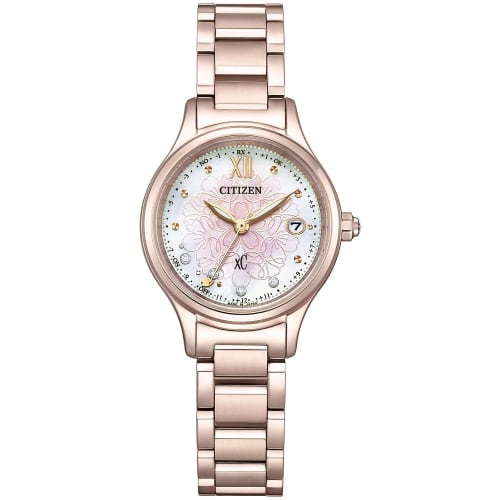 Citizen XC Eco-Drive Waterproof Radio-Controlled Watch, Hikari Collection, Sakura Limited Edition, Women's Pink, ES9497-88X