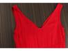 Women's V-Neck Red Dress for Travel and Vacation: Beach, Desert, and Grassland Style (F2105)