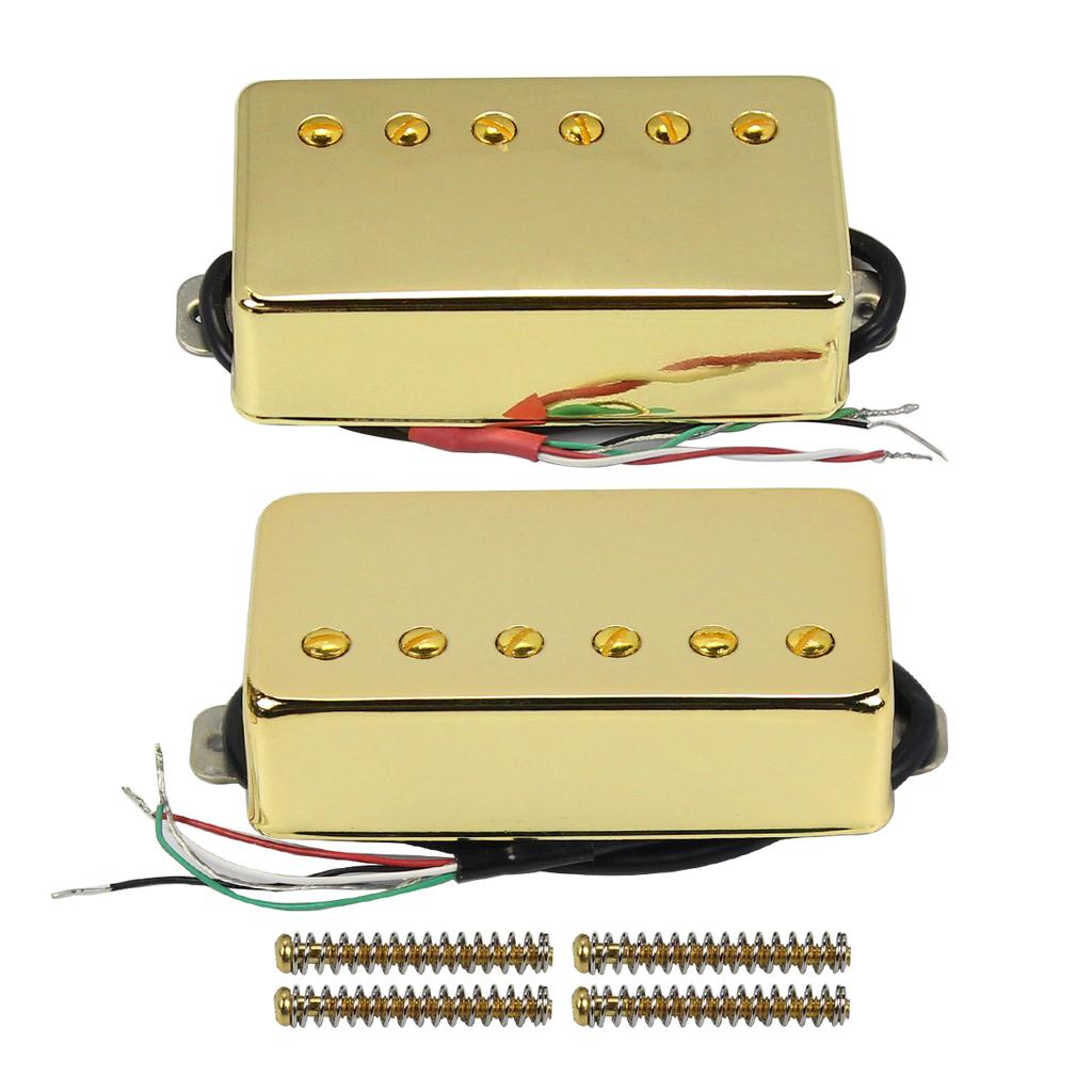 FLEOR 2PCS Ceramic Magnet Electric Guitar Humbucker Pickup Neck and Bridge LP Pickup Guitar Parts,Chrome/Black/Gold Choose