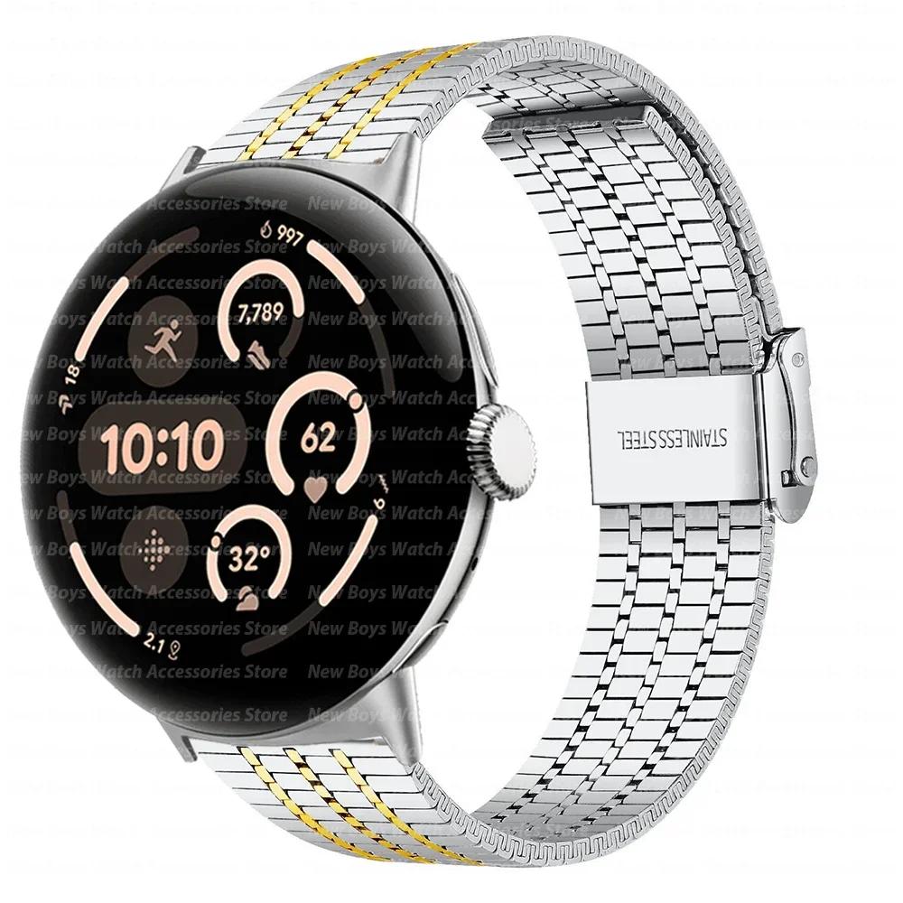 Luxury Stainless Steel Band for Google Pixel Watch 3 45mm Men watchband Bracelet Replaced Accessories for Pixel 3/2/1 41mm Strap