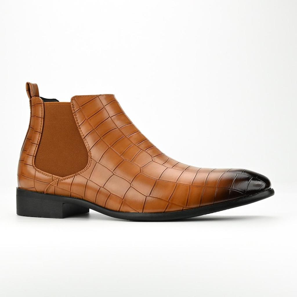 Men's Square Toe Chelsea Ankle Boots - Versatile Fashion Short Boots