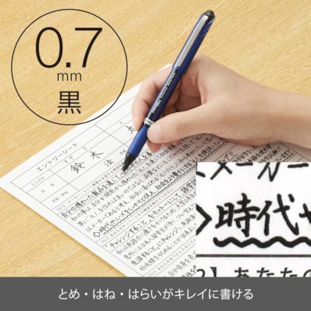 Pentel Water-based Gel Ink Ballpoint Pen Energy Gel Euro 0.7mm (Black) BL27-A [Set of 10]