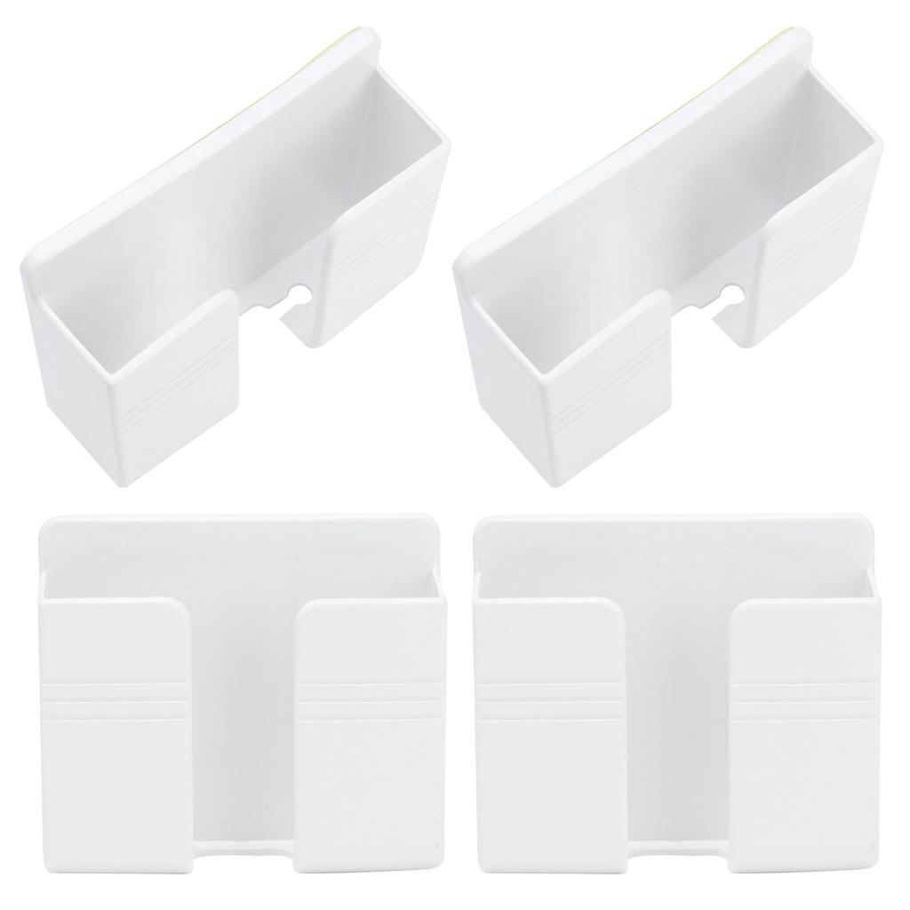 4 stk Veggmontert Oppbevaringshylle Punchfri Vegg Fjernkontroll Mobiltelefon Ladebase