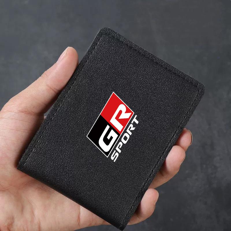 Leather Car Driver License Holder Cover For Toyota Corolla Yaris Aygo Prius CHR Camry Auris Avensis Land Cruiser Prado Keyring