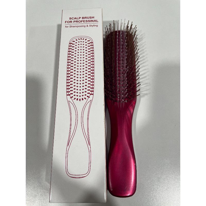 Dual-Use Fluffy Styling & Detangling Comb with Soft Fine Needles and Massage Feature