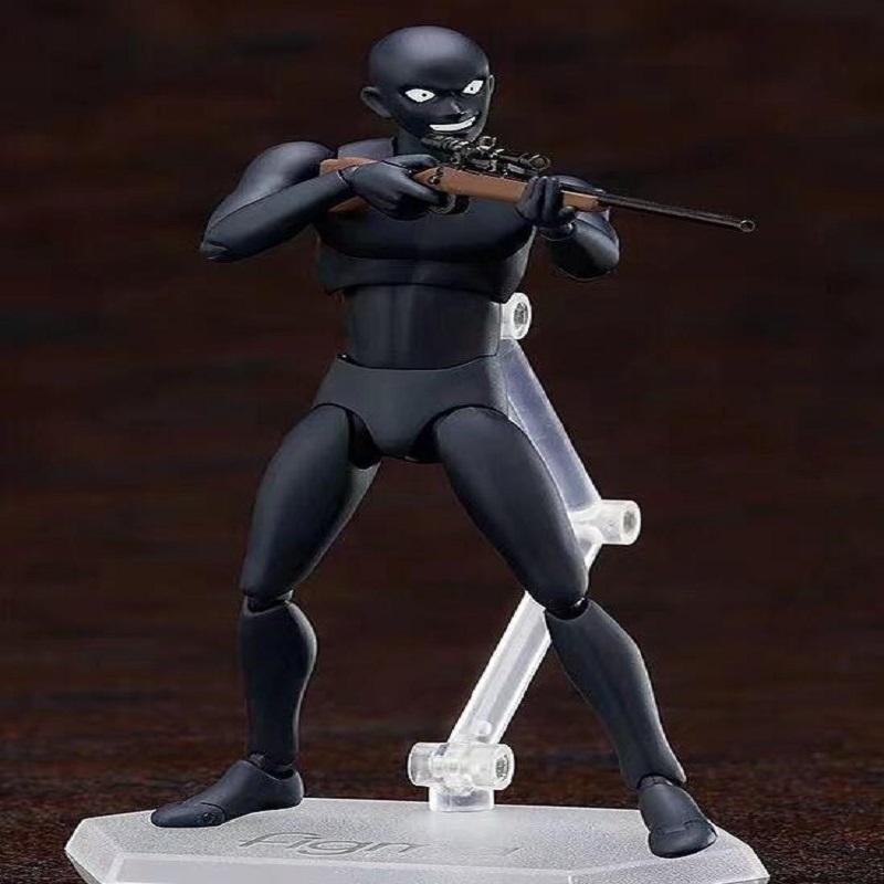 14cm Detective Conan Hanzawa Makoto Multiple Accessories Black Anime Figure Model Statue Fans Collection Desktop Ornament Toys