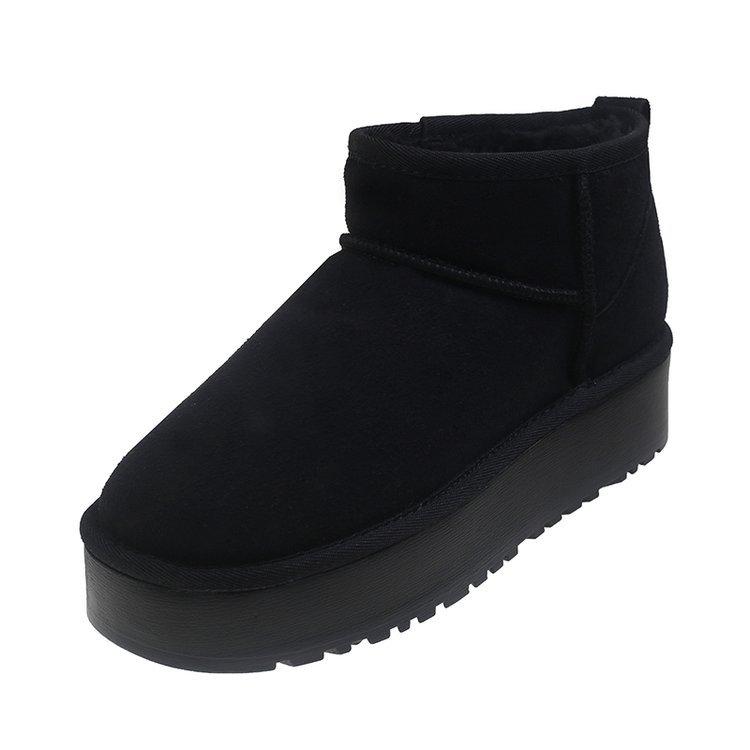 

Zhou Dongyu of the same style~ Ziyanjia wool integrated warm thick-soled snow boots women s 2025 winter new short cotton shoes 35 чёрный