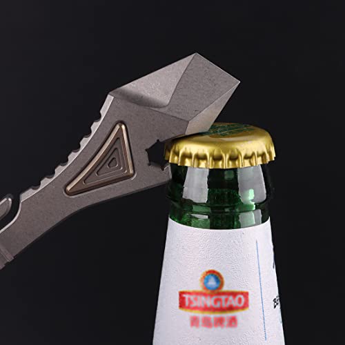 Hamans EDC Prybar Tool, Titanium Prybar, EDC Pocket Bottle Opener, Portable Multi-Tool