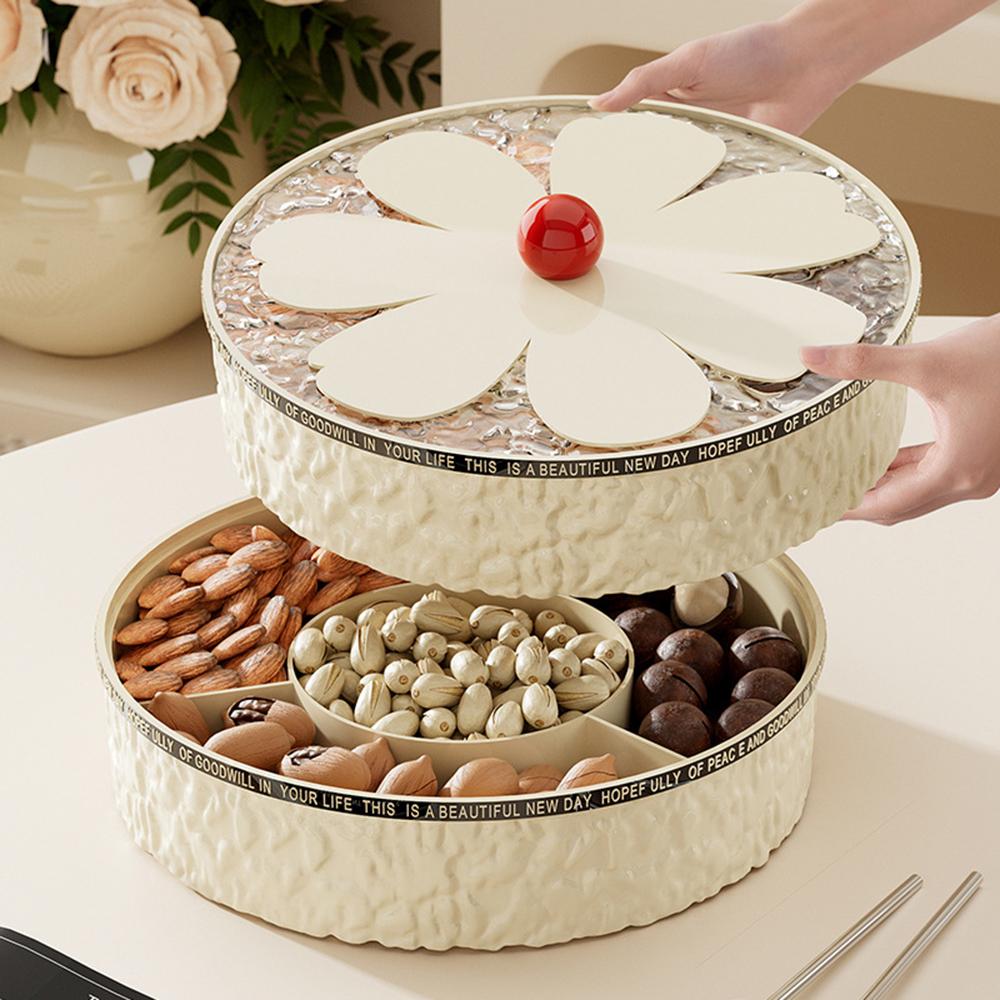 1/2/3 Layer Fashion Fruit Plate With Cover Durable Candys Nuts Storage Box For Family Gatherings