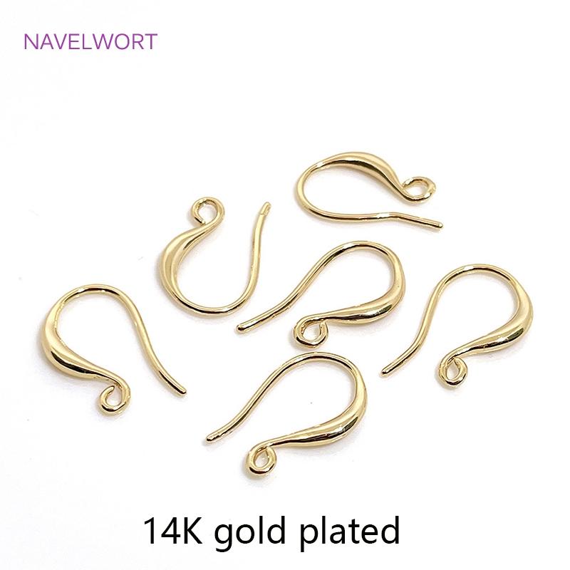 Zubehör für die Ohrringherstellung 14K Goldplattierte Ohrhaken Messing Metall Ohrdraht DIY Mode Schmuckherstellung Zubehör Großhandel