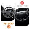 3Pcs Carbon Fiber Color Steering Wheel Cover Fit For Ford Focus ST RS 2015-2017