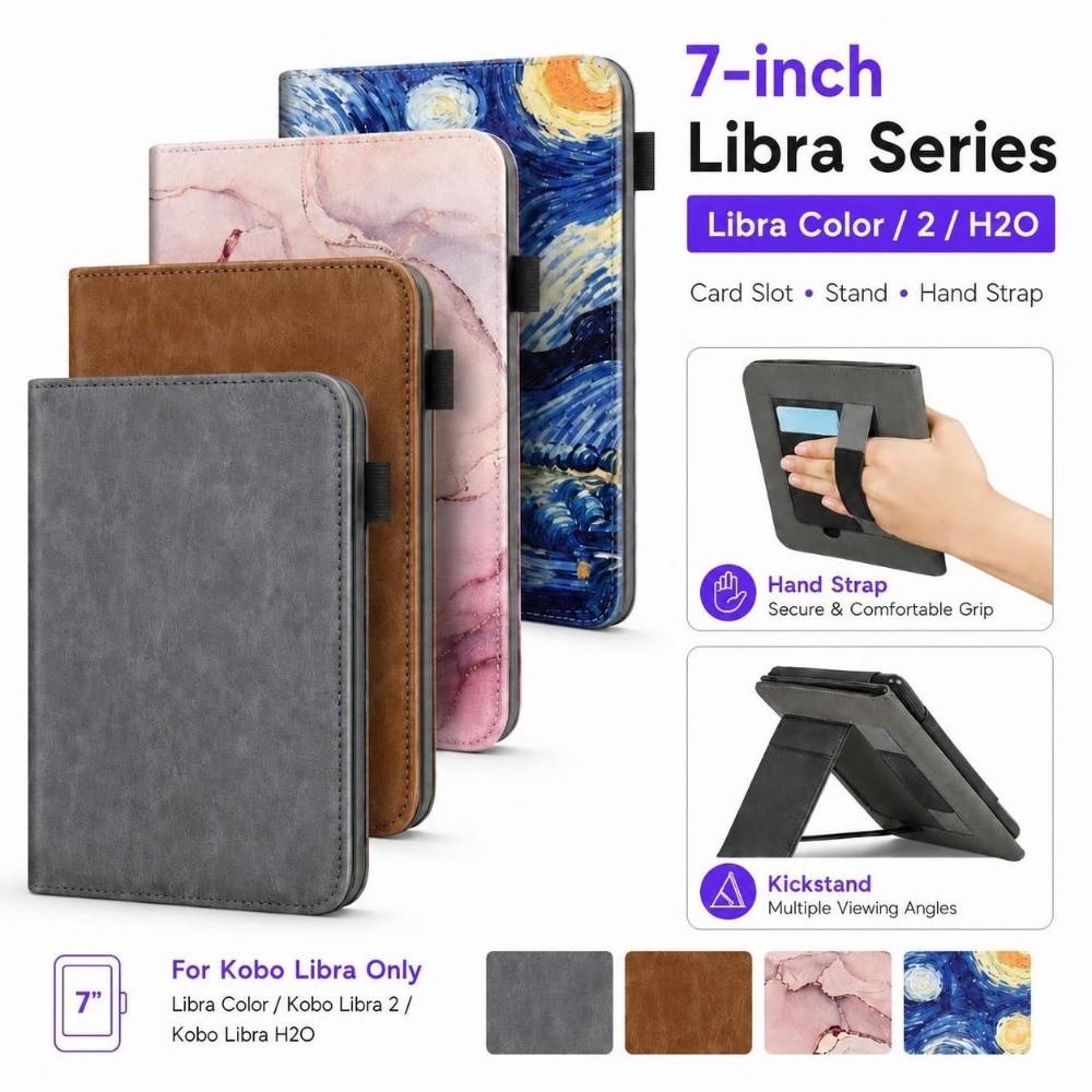 Auto Sleep/Wake Folio Stand Case Protective Cover for Kobo Libra Color/2 Travel Reading