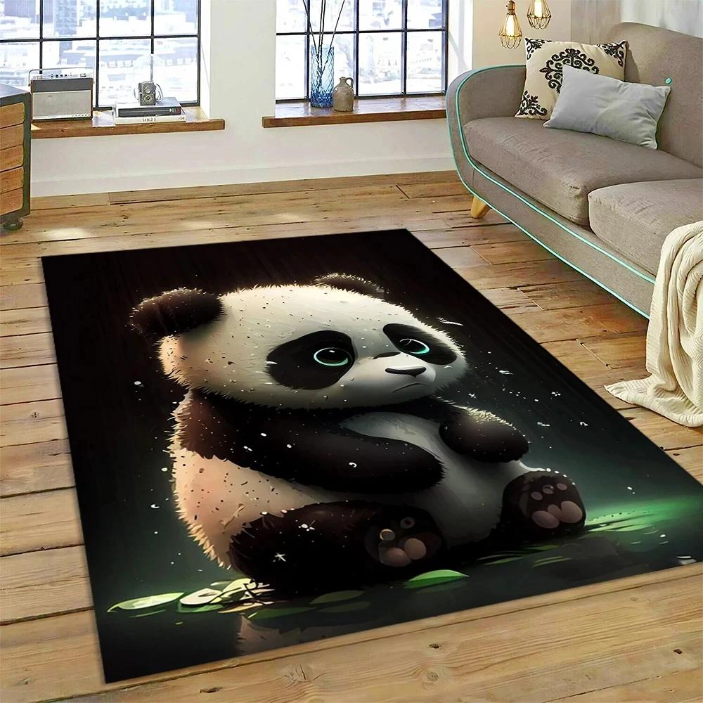 Uroczy dywan panda do sypialni, łazienki, salonu, dekoracja sofy, mata do raczkowania dla dziecka, miękki dywanik z kreskówkowym zwierzęciem, antypoślizgowa mata do zabawy