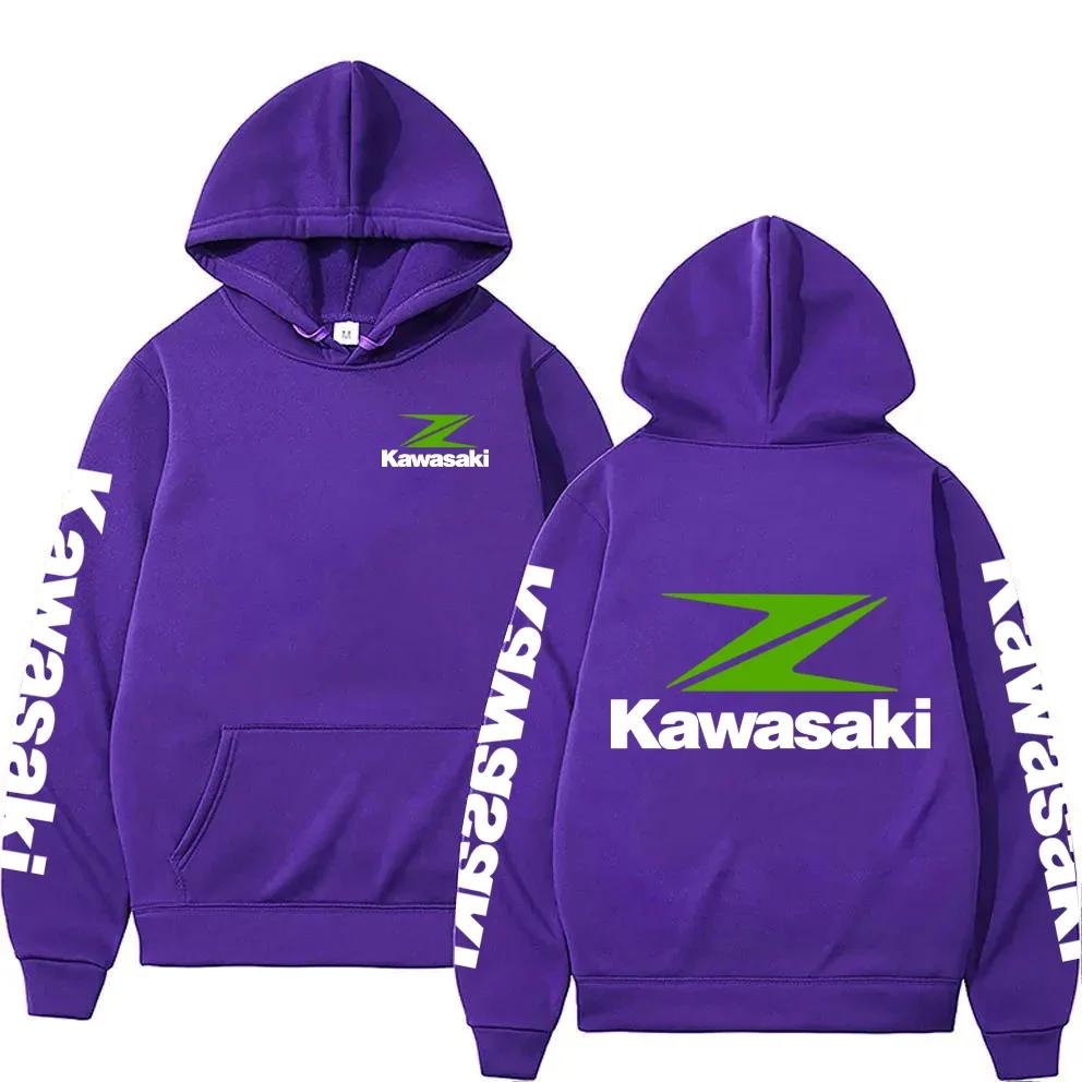 New Racing Suit, High-quality Kawasaki Logo Hooded Pullover, Fashionable Motorcyclele Uniform Rider Exquisite Stree