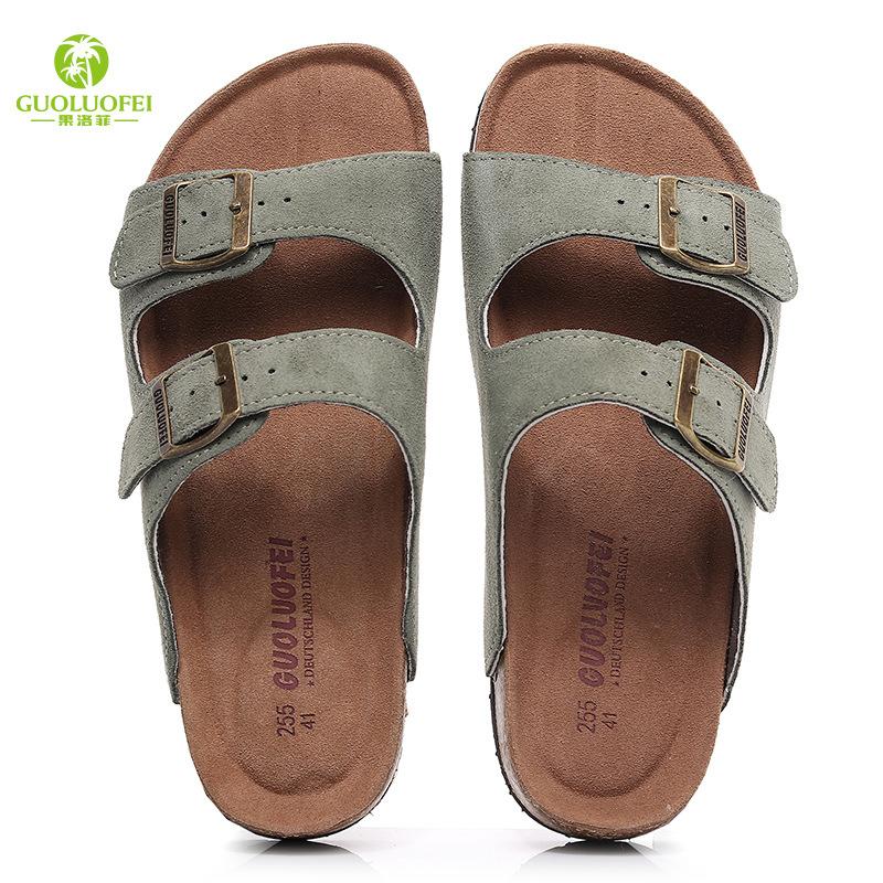 Fashion 2024 Summer Men's Mule Clogs Slippers High Quality Classic Two Buckle Cork Slides Sandals Footwear For Men Women Unisex 35-46