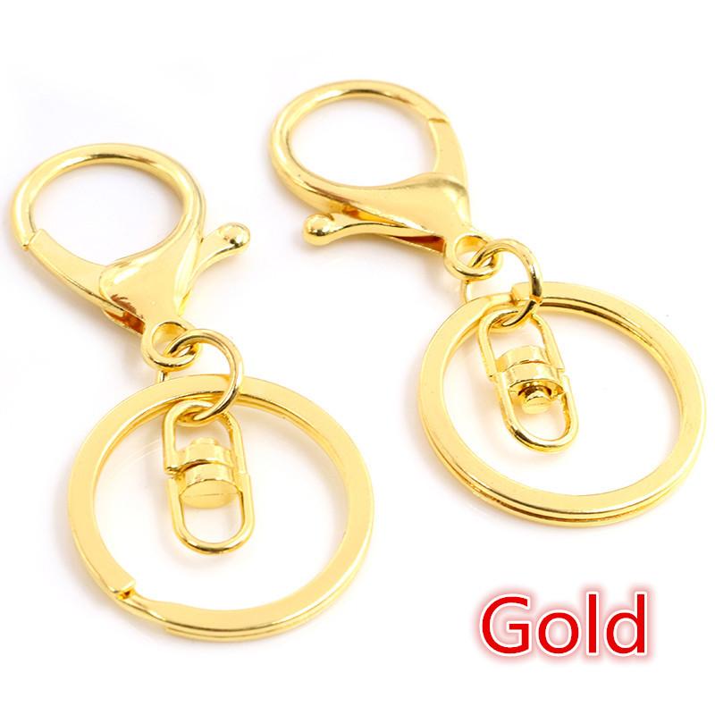 5pcs Multi-colors DIY Keychain Accessories Lobaster Clasp Hooks with 30mm Kring Ring Connector for DIY Pendant Jewelry Making