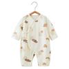Pure Cotton Long Sleeve Baby Romper with Double Layer Belly Protection - Spring/Autumn Butterfly Harem Suit for Newborns