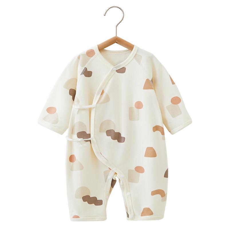 Pure Cotton Long Sleeve Baby Romper with Double Layer Belly Protection - Spring/Autumn Butterfly Harem Suit for Newborns