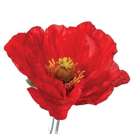 Artificial Plant Poppy 70 Cm Red Made Of Polyester