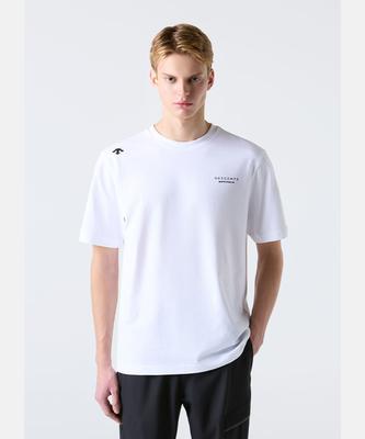 DESCENTE Small Wording Cotton Short Sleeve T-Shirt White Sr123Uts15 (A Type)