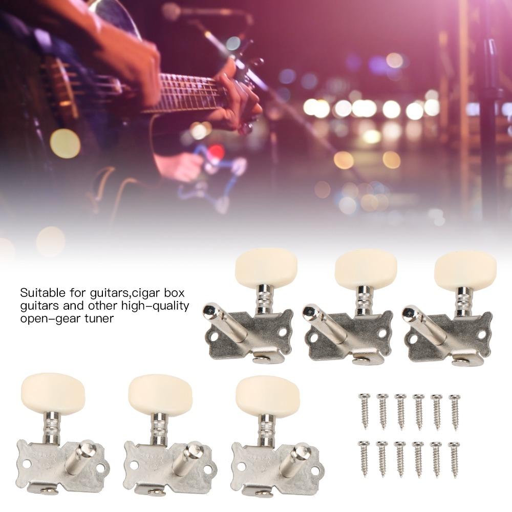 Big Square Head Guitar Machine Heads Silver Folk Instrument Tuning Pegs  For Acoustic Guitar