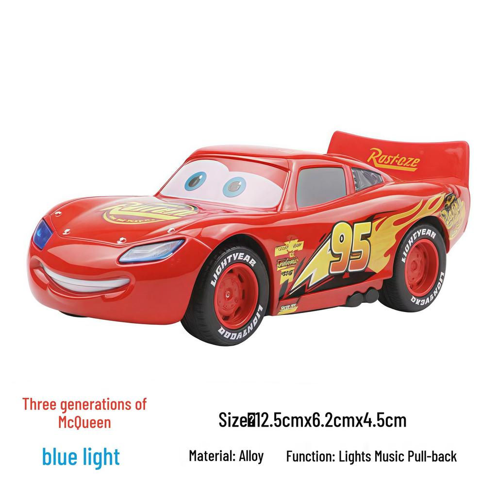 3D Lights & Music Lightning McQueen Pull-Back Alloy Toy Car - Third Generation