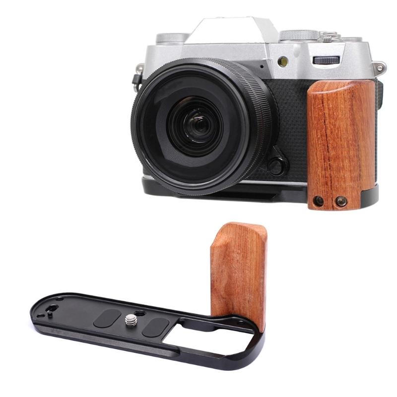 Impugnatura a L per Fotocamera X T50, Piastra a sgancio rapido Manico in Legno di Pero per Tutti i Generi Scena
