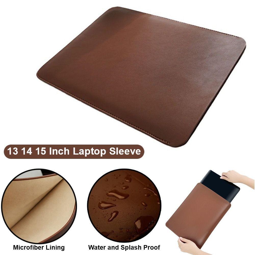 PU-Leder 13 14 15 Zoll Laptop-Hülle Tragetasche Mikrofaser-Futter Notizbuchhülle Wasser- und Spritzwassergeschützt Laptop-Tasche
