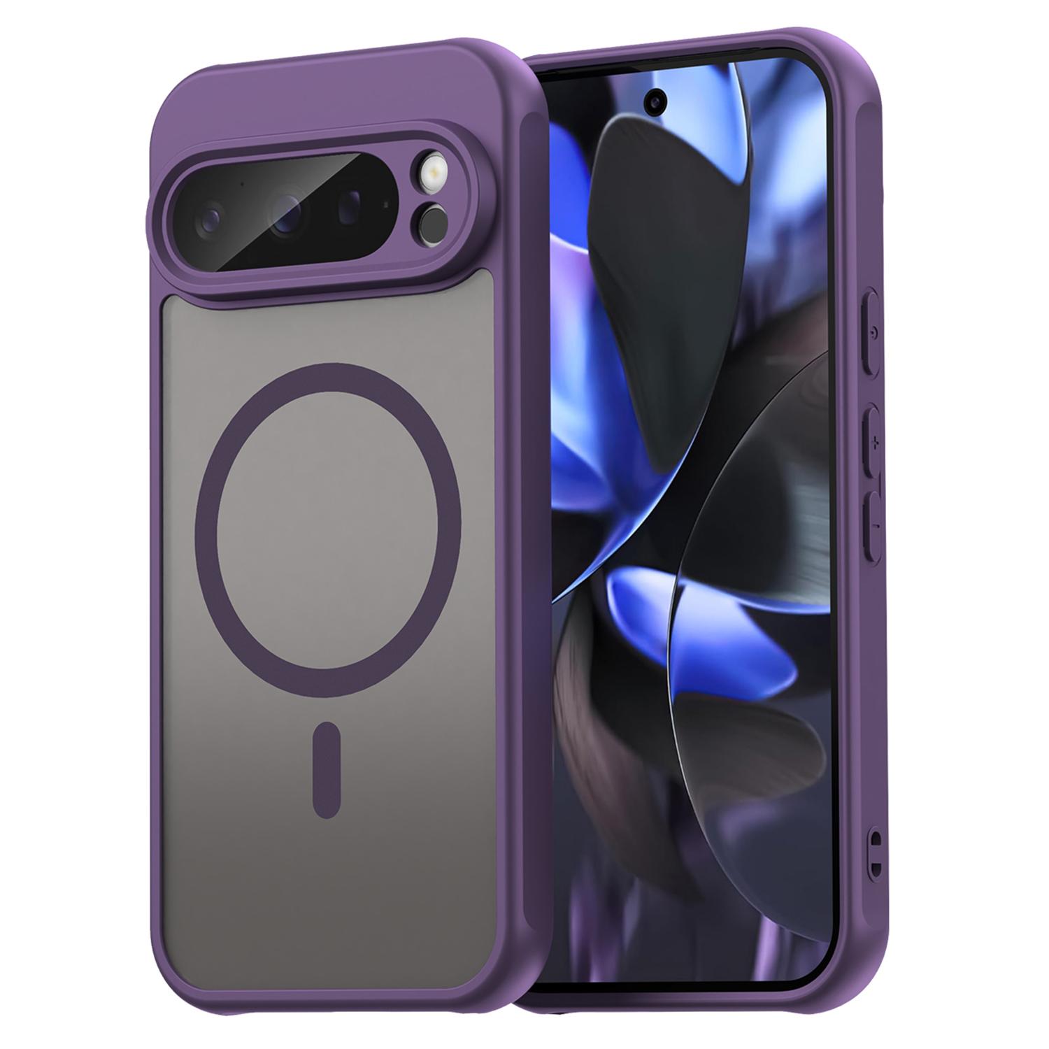 

For Google Pixel 9/9 Pro Case Compatible with MagSafe Anti Drop PC+TPU Phone Cover Purple