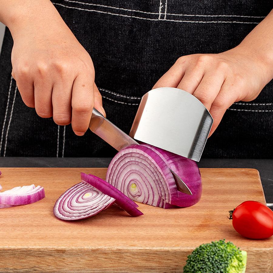 Kitchen Safe Finger Guard for Cutting, Multifunctional Stainless Steel Hand Protector, Vegetable Meat Cutting Safety Tool
