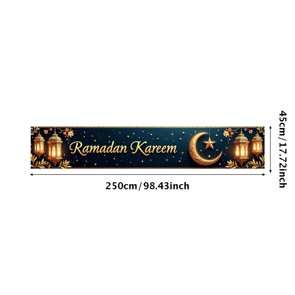 Ramadan Kareem Banner Mosque Lanterns Festive Welcome Backdrop Ramadan Mubarak Party Home Decor Photography Props Background