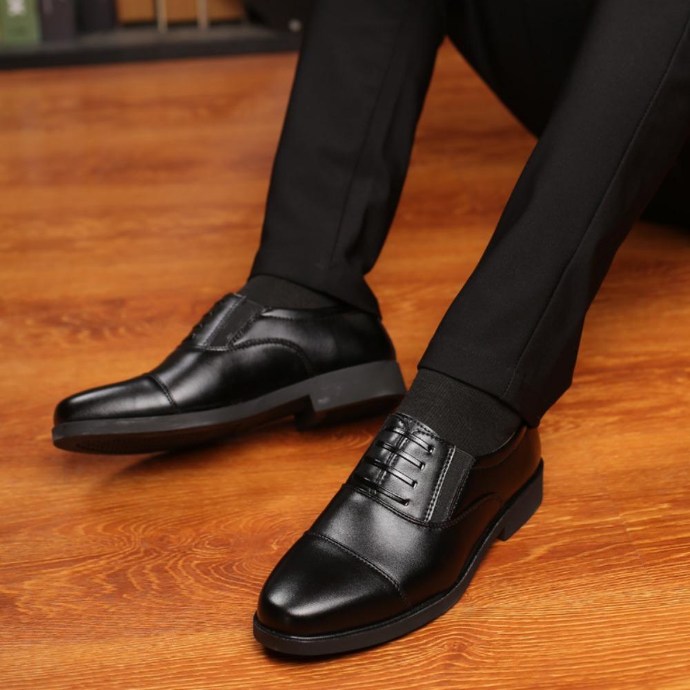 Mens Dress Shoes Pointed Toe Business Oxfords Slip on Casual Shoes Breathable Lace Up Formal Shoes